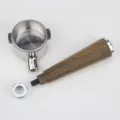 Ersatz Kaffeemaschine Siebträger Holzgriff 51mm Edelstahl Zubehör Ersatzteil Profi - Legierung Version / 51mm Doppelohr Schwarzes Palisanderholz Mit Abdeckung