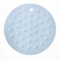 Round silicone heat resistant mat kitchen trivet pot holder non-slip table mat insulation pad - 17x17x0.4cm / Light Blue