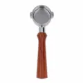 51mm bodenloser Kaffeestuetzfilter mit Massivholzgriff fuer DeLonghi Espressomaschinen. - Legierung Version / 51mm Doppelohr C1 Spezialholz