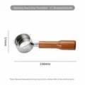 51mm 3-ear bottomless coffee portafilter with solid red sandalwood handle for espresso. - Red Sandalwood - 51 DeLonghi Alloy