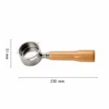 51mm 3-Ear Coffee Portafilter with Solid Wood Handle Bottomless Espresso Machine Parts - Beech Wood - 51 DeLonghi Stainless Steel