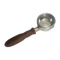 Stainless steel coffee bottomless portafilter with ergonomic wooden handle for espresso machine. - 58mm Breville 9 Series Bottomless La Marzocco Style Handle