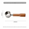 Stainless steel 51mm 3-ear bottomless coffee portafilter with red wood handle for espresso machine. - Red Sandalwood - 51 DeLonghi Stainless Steel