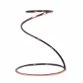 Bronze spiral coffee dripper stand, sleek metal pour-over filter holder for brew setup. - Bronze