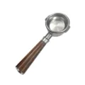 Stainless Steel Coffee Machine Portafilter Wooden Handle Replacement Parts Espresso Tool - 58mm Breville 9 Series Bottomless Black Dalbergia Wood with End Cap