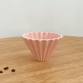 Pink ceramic origami coffee dripper cone pour over coffee filter for home cafe brewing use - Pink