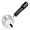 51mm 3-Ear Bottomless Coffee Portafilter Stainless Steel Filter Basket Espresso Handle - 54 Profitec Stainless Steel Black Rubber Handle