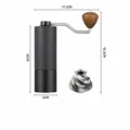 Manual coffee grinder with stainless steel burr, aluminum alloy body and wooden handle. - Upgraded Lattice 5-Star / Black