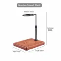 Adjustable coffee dripper stand with solid wood base, black metal filter holder for pour over. - Style B / Style B Black