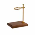 Adjustable pour over coffee stand with solid wood base, vintage coffee dripper holder. - Style A / Style A Bronze