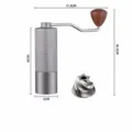 Manuelle Kaffeemühle mit Edelstahlmahlwerk, Aluminiumgehäuse und praktischem Magnetgriff. - Verbessertes Gittermuster 5-Sterne / Grau