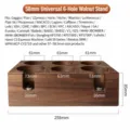 Walnut 6-hole coffee portafilter holder tamper station storage rack 58mm universal base - Walnut Wood 6-Hole 51/53mm