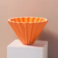 Ceramic Origami Coffee Dripper Cone V60 Pour Over Coffee Filter Cup Orange Color - Orange
