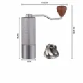 Handkaffeemühle Gunmetal Grau 7-Zahn CNC Edelstahl Mahlwerk Magnetischer Griff 16cm - Verbessertes Gittermuster 7-Sterne / Grau