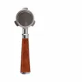 58mm Coffee Portafilter 3-Ear Stainless Steel with Red Wood Handle Espresso Machine Part - Red Dalbergia with Bottom Cover