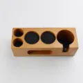 Stazione pressa caffè in legno massiccio scatola fondi distributore espresso portatile - Base per Pressino in Legno di Faggio 58mm