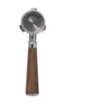 58mm Espresso Coffee Machine Portafilter with Solid Wood Handle Stainless Steel Part - Black Dalbergia with Bottom Cover