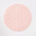Pink round silicone insulation pad with dot texture anti-scald pot holder placemat for kitchen - 17x17x0.4cm / Pink