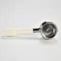 Stainless steel espresso machine portafilter with white handle 58mm 3-ear replacement part - 58mm / White Plastic Handle (Bottomless)