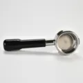 58mm espresso portafilter with black handle and stainless steel filter basket for coffee machine. - 58mm / Black Plastic Handle (Bottomless)
