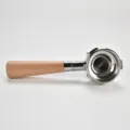 Professional stainless steel coffee portafilter with wooden handle for espresso 58mm - 58mm / Beech Wood Handle (Double Spout with Bottom)