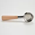 Replacement espresso machine portafilter 58mm with ergonomic solid wooden handle. - 58mm / Beech Wood (Bottomless)