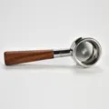 58mm Espresso Coffee Portafilter with Wooden Handle and Stainless Steel Filter Basket - 58mm / Straight Red Rosewood A (Bottomless)