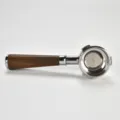 Stainless steel coffee machine portafilter with wooden handle, 58mm espresso part. - 58mm / Black Rosewood with Buckle (Double Spout with Bottom)