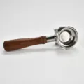 Espresso Coffee Machine Portafilter Wooden Handle Stainless Steel Filter Part 58mm - 58mm / Burl Wood (Double Spout with Bottom)