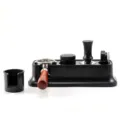 Multifunctional espresso tamping station and ABS coffee handle holder organizer rack. - Black