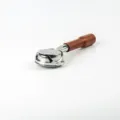 Stainless steel hollow bottomless coffee portafilter with wood handle for 58mm espresso. - C1 Red Rosewood Handle