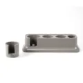 Grey ABS coffee tamper station and portafilter holder, multi-functional espresso stand. - Gray