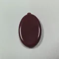 Dark Brown Oval PVC Soft Rubber Coin Pouch Mini Zipper Storage Bag Variant Model - 8*5*1.5 / Coffee