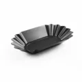 Black boat-shaped coffee bean tray tasting display plate for cafe exhibition cooling use. - 22*13.5*3-300ML / Black