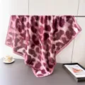 Chic leopard print square silk scarf, stylish shawl and headscarf for women's daily wear. - 90x90cm / Pink Edge (FM317-4)