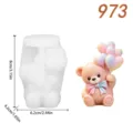 Silicone mold 3D cute bear holding heart balloons DIY aromatherapy candle crafting tool. - Heart Balloon Bear (lz973-85)