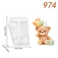 Silicone mold cute bear with balloons and gift box DIY aromatic candle making tool - Gift Box Balloon Bear (lz974-90)