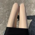 Glanzende panty voor vrouwen, dunne anti-ladder kousen, reflecterende zomerse benen slanke panty - Onderstuk (Plus Size Gesloten Kruis) / Huidskleur
