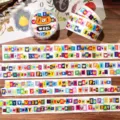 Original English alphabet deco washi tape featuring weekdays, perfect for journaling and crafts. - Synthetic Paper Die-cut Weekly Spelling Sample 100cm