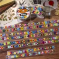 Original decorative washi tape with ransom note alphabet letters and days of the week design. - PET Glitter Die-cut Weekly Spelling Sample 100cm