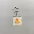 Pixel caramel pudding acrylic keychain cute planner charm accessory for journal daily use - Pixel Caramel