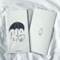 TN travel passport notebook planner with cute bear illustration and polka dot cover design. - Big Bear Raindrop TN Notebook