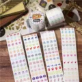 Originele deco washi tape en sticker set met dagelijkse pictogrammen en leuke patronen. - Synthetisch Papier Gestanst Kalender Rol 5m