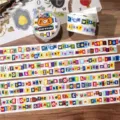 Original English spelling washi tape set decorative weekly daily strip die-cut masking tape SKU - Synthetic Paper Die-cut Daily Spelling Sample 100cm