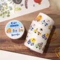 Cute cartoon animal car washi tape roll decorative stationery masking tape 3cmx 5m. - Lace Strip - Driving Roll 5m