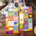 Colorful grid illustration TN notebook and release book set, original cute stationery design. - TN Notebook - Colorful Grid 36P