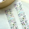 Schattige puppy PET plakband en decoratieve stickerrol voor bullet journal en handwerk. - De Lente is Hier (Monster) / 50cm Monster / Dubbel Transparant
