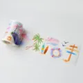 WT originele aquarel strand landschap washi tape bullet journal decoratieve plakband rol - Zai Lu Shang / Washipapier Hele Rol 5m
