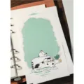 A6 planner refill loose leaf inner page with cute cat illustration for journaling. - Drifting Cat 30 Sheets