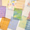 Translucent journaling paper set with cute pastel patterns, assorted decorative stationery sheets. - Vellum Memo - 16 Styles 2P Each